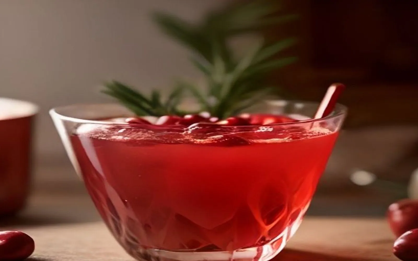 Gluten-free cranberry pomegranate holiday punch on a plate
