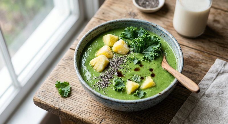 Gluten-Free Kale Pineapple Smoothie — drinks and smoothies recipe, serves 2