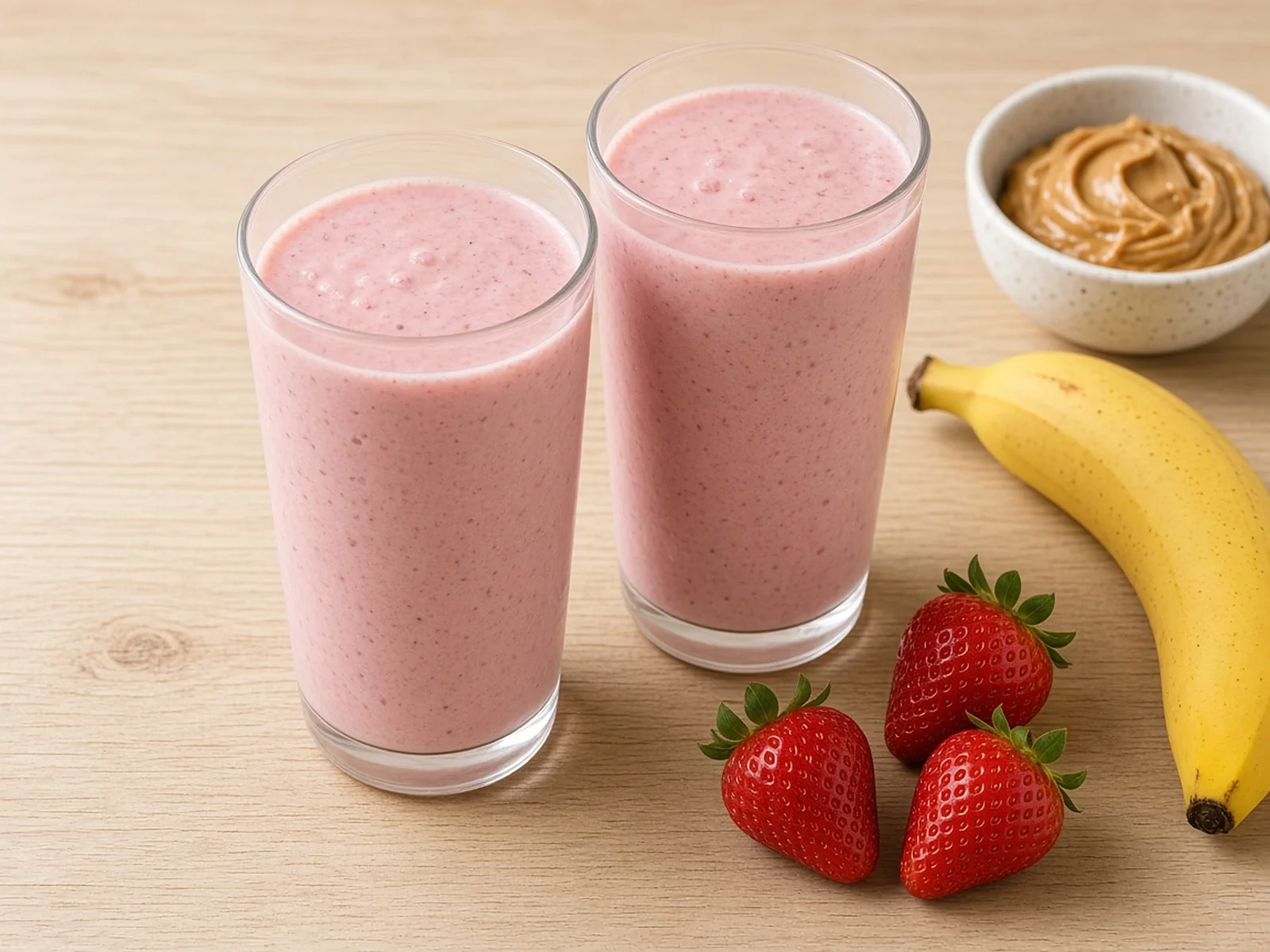 Gluten-free overnight protein smoothie on a plate