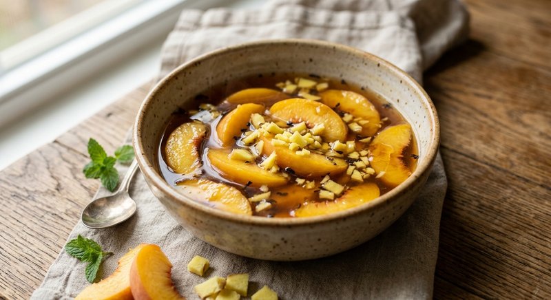 Gluten-Free Peach Ginger Tea — drinks and smoothies recipe, serves 2