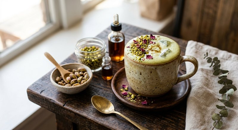 Gluten-Free Pistachio Milk Latte — drinks and smoothies recipe, serves 2