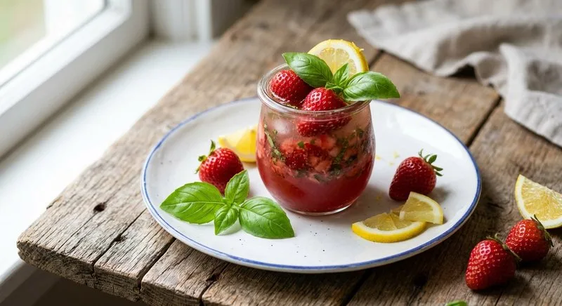 Gluten-Free Strawberry Basil Lemonade