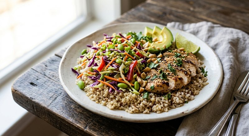 Gluten-Free Cabbage Slaw Bowl — lunch recipe, serves 4