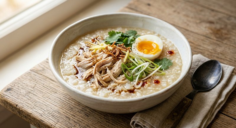 Gluten-Free Chicken Congee — lunch recipe, serves 4