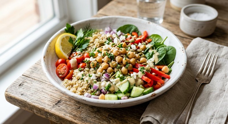 Gluten-Free Chickpea Salad Bowl — lunch recipe, serves 4