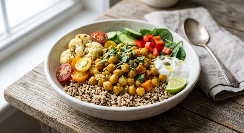 Gluten-Free Curried Chickpea Bowl — lunch recipe, serves 4