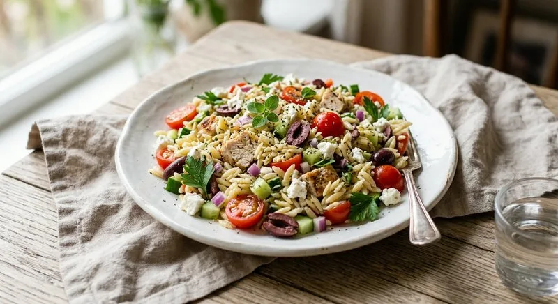Gluten-Free Greek Orzo Salad with Pasta