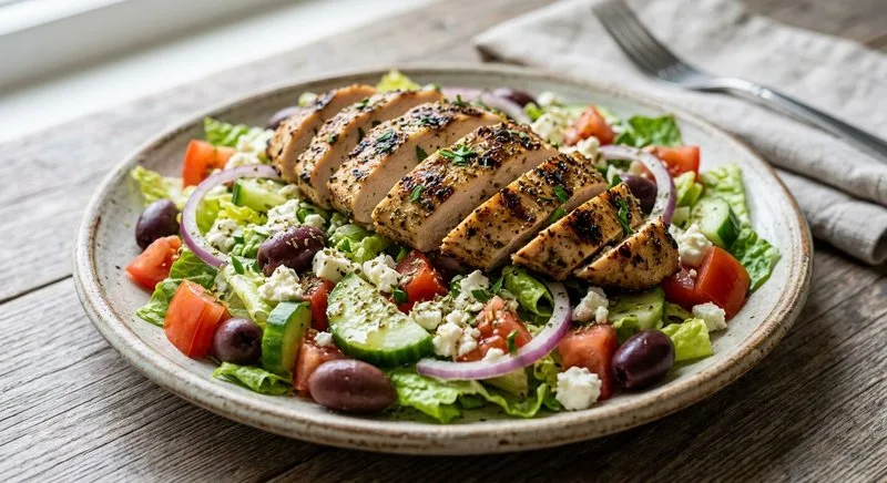 Gluten-Free Greek Salad with Grilled Chicken