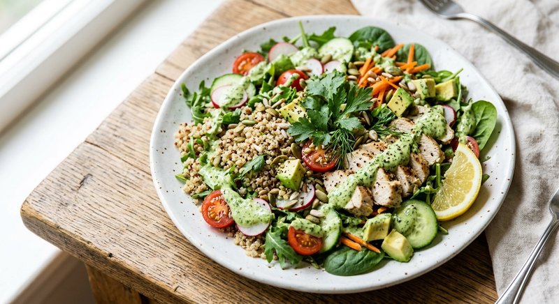 Gluten-Free Green Goddess Salad — lunch recipe, serves 4