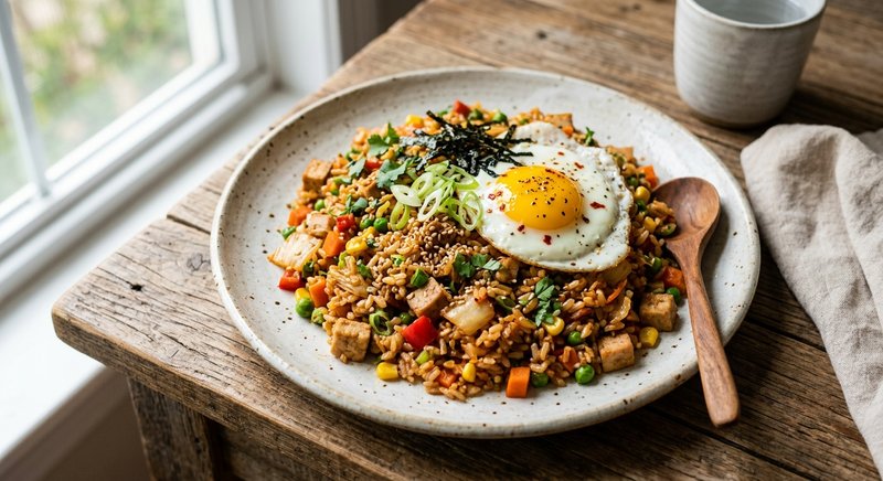 Gluten-Free Kimchi Fried Rice — lunch recipe, serves 4