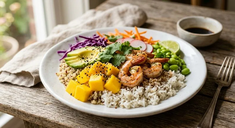 Gluten-Free Mango Shrimp Rice Bowl