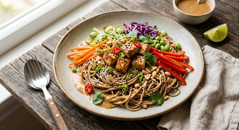 Gluten-Free Peanut Soba Noodle Bowl — lunch recipe, serves 4