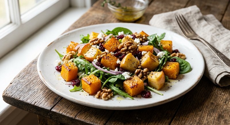 Gluten-Free Roasted Squash and Apple Salad — lunch recipe, serves 4