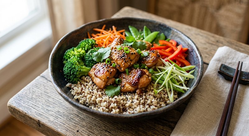 Gluten-Free Sesame Ginger Chicken Bowl — lunch recipe, serves 4