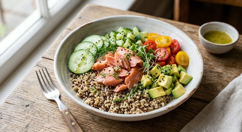 Gluten-Free Smoked Salmon and Cucumber Bowl — lunch recipe, serves 4