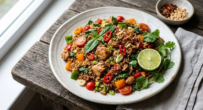 Gluten-Free Spicy Thai Basil Fried Rice