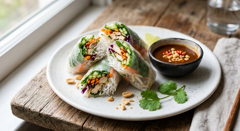 Gluten-Free Spring Rolls in Rice Paper — lunch recipe, serves 4