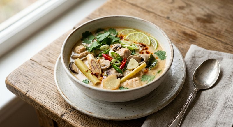 Gluten-Free Tom Kha Soup — lunch recipe, serves 4