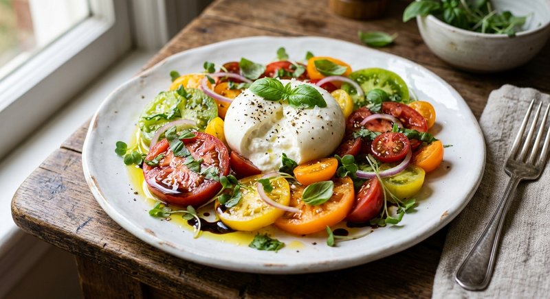 Gluten-Free Tomato and Burrata Salad — lunch recipe, serves 4
