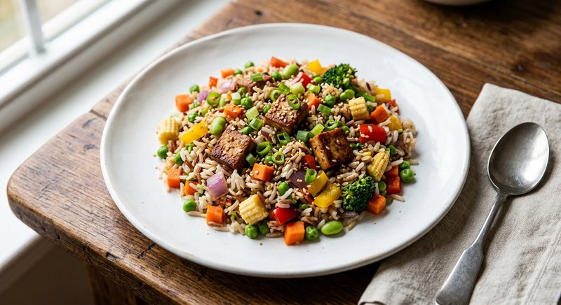 Gluten-Free Veggie Fried Rice — lunch recipe, serves 4