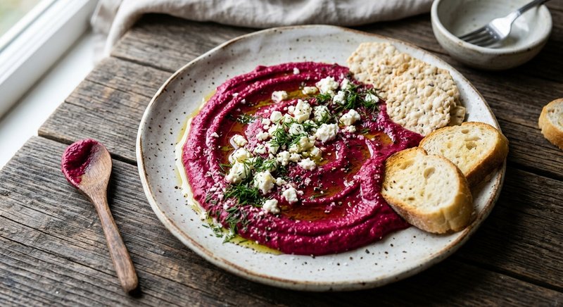 Gluten-Free Beet and Feta Dip — party and appetizers recipe, serves 8
