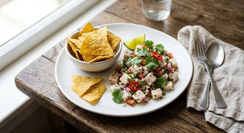 Gluten-Free Ceviche with Corn Chips