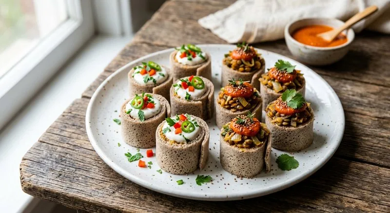 Gluten-Free Ethiopian Injera Bites with Teff