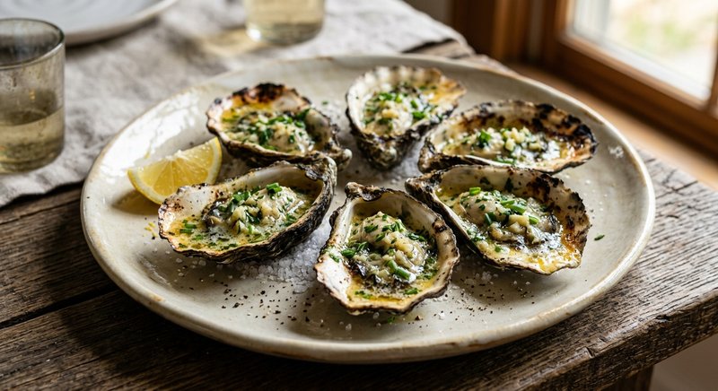 Gluten-Free Grilled Oysters — party and appetizers recipe, serves 8