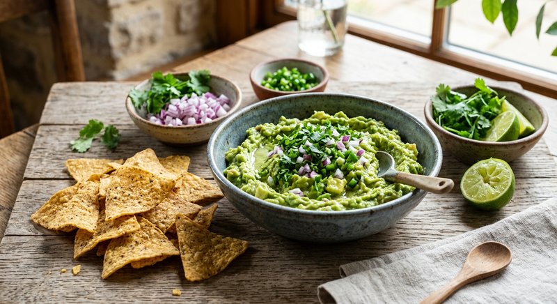 Gluten-Free Guacamole Bar with Corn Chips — party and appetizers recipe, serves 8