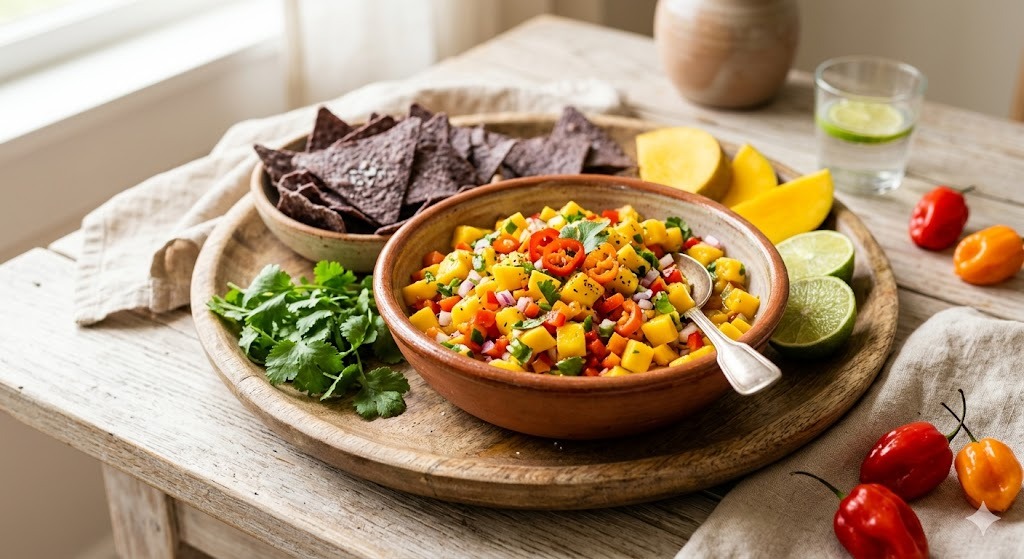 Gluten-Free Mango Habanero Salsa — party and appetizers recipe, serves 8