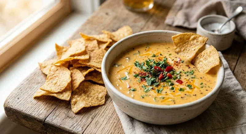 Gluten-Free Queso Dip with Corn Chips