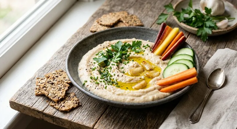 Gluten-Free Roasted Garlic White Bean Dip