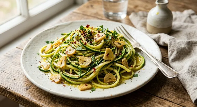 Gluten-Free Aglio e Olio with Zucchini Noodles
