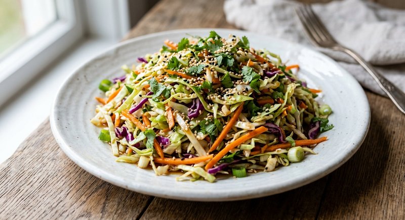 Gluten-Free Asian Cabbage Slaw — salads and sides recipe, serves 4