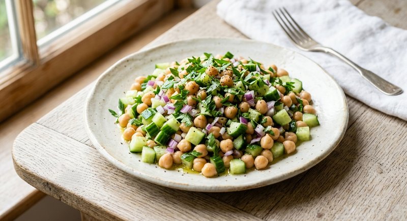 Gluten-Free Chickpea and Cucumber Salad — salads and sides recipe, serves 4