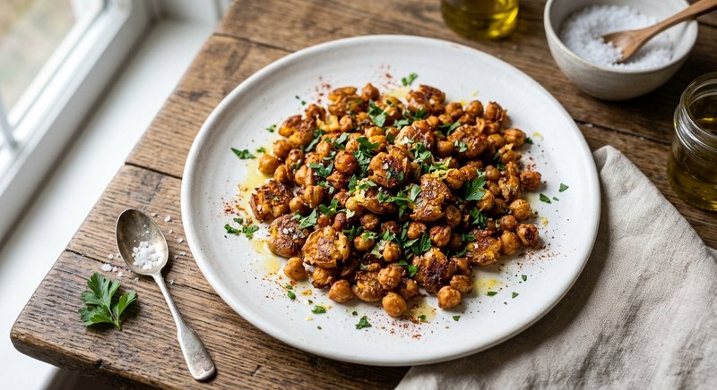 Gluten-Free Crispy Smashed Chickpeas — salads and sides recipe, serves 4