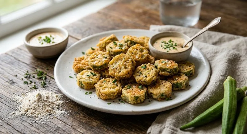 Gluten-Free Fried Okra with Rice Flour