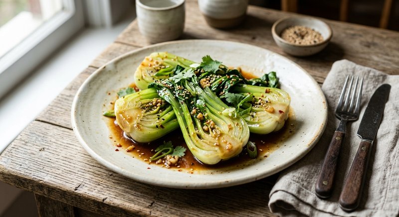 Gluten-Free Garlic Ginger Bok Choy — salads and sides recipe, serves 4