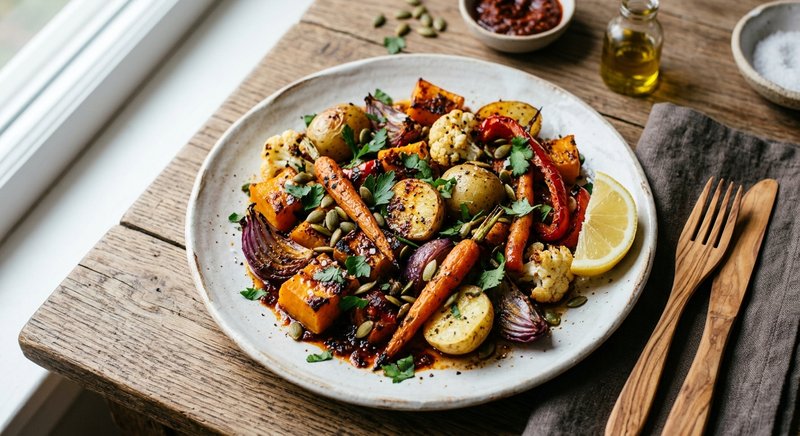 Gluten-Free Harissa Roasted Vegetables — salads and sides recipe, serves 4