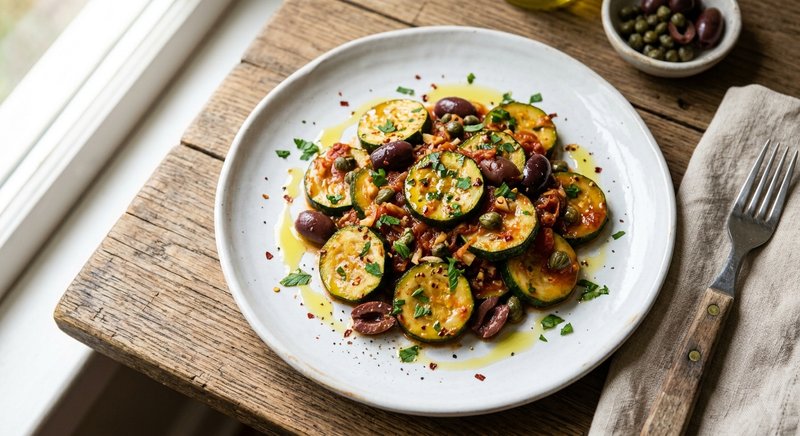 Gluten-Free Puttanesca Zucchini — salads and sides recipe, serves 4