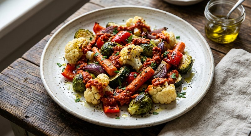 Gluten-Free Romesco Roasted Vegetables — salads and sides recipe, serves 4