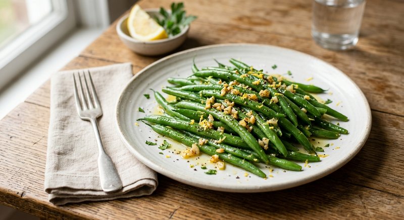 Gluten-Free Sauteed Green Beans — salads and sides recipe, serves 4
