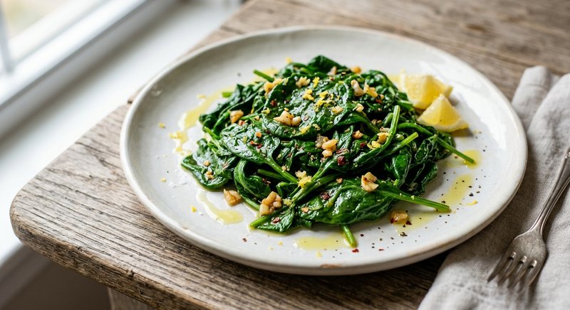 Gluten-Free Sauteed Spinach — salads and sides recipe, serves 4
