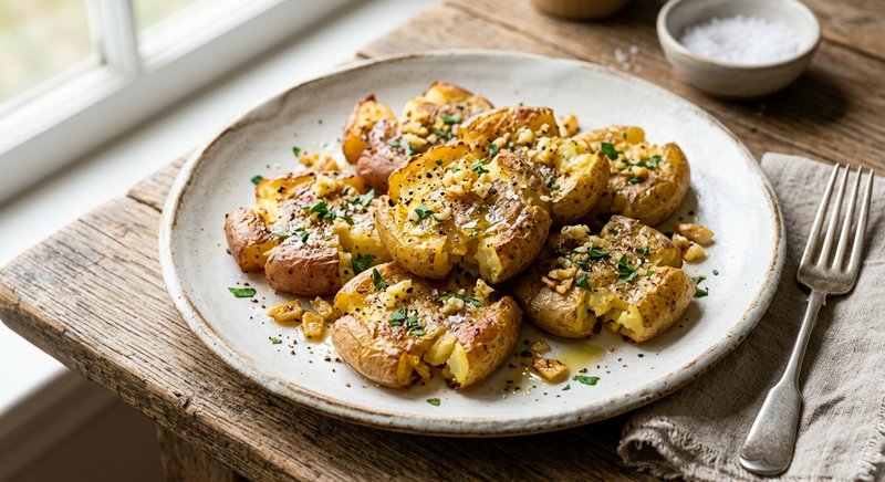 Gluten-Free Smashed Potatoes — salads and sides recipe, serves 4