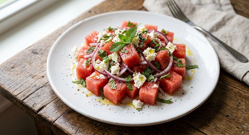 Gluten-Free Watermelon Feta Salad — salads and sides recipe, serves 4