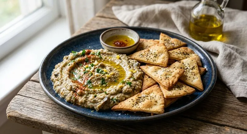 Gluten-Free Baba Ganoush with Pita Chips