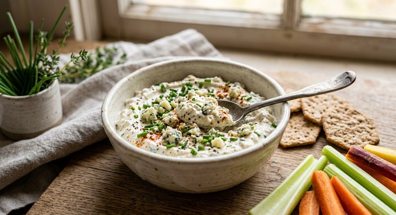 Gluten-Free Blue Cheese Dip — snacks recipe, serves 4