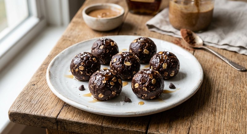 Gluten-Free Brownie Batter Energy Bites — snacks recipe, serves 4