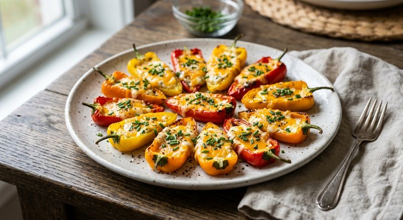 Gluten-Free Cheese Stuffed Mini Peppers — snacks recipe, serves 4