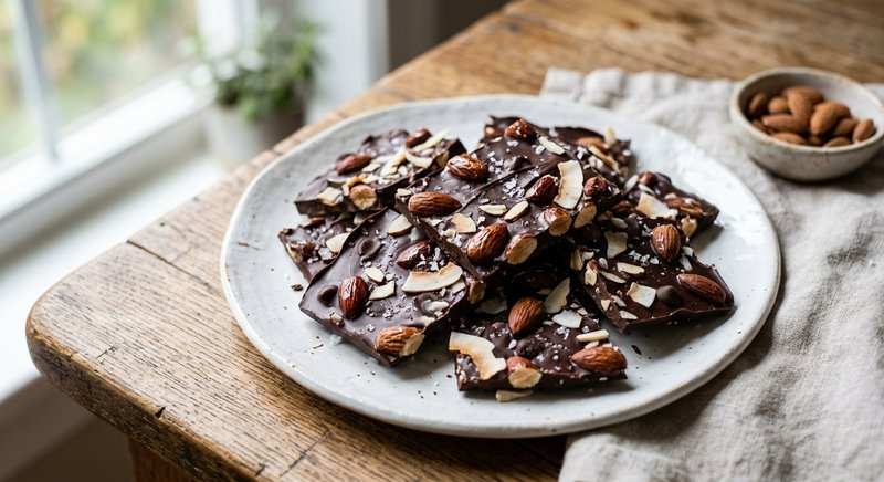 Gluten-Free Dark Chocolate Almond Bark — snacks recipe, serves 4